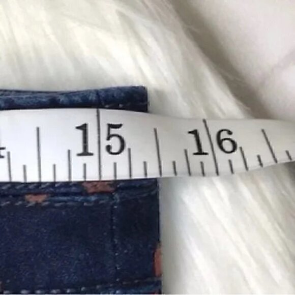 Anthropologie PILCRO blue jean polkadot skirt - Picture 4 of 6